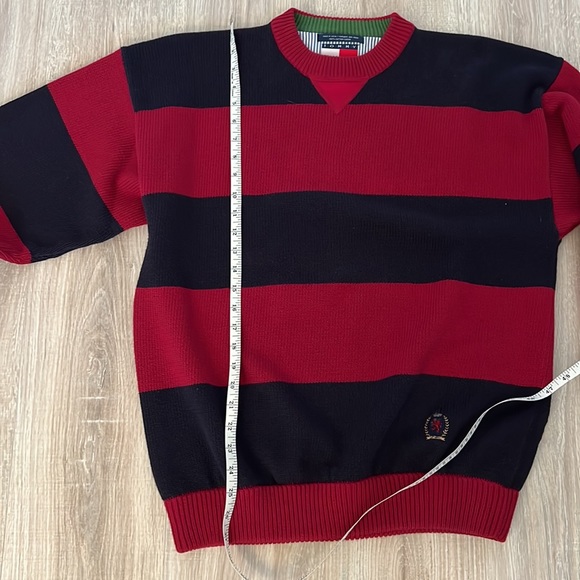 Tommy Hilfiger L Navy and Red 💯 cotton Classic 90s - Picture 12 of 12